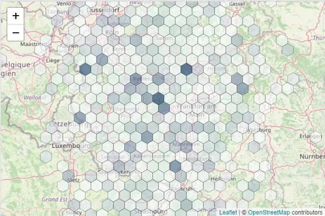 Leaflet hexbins