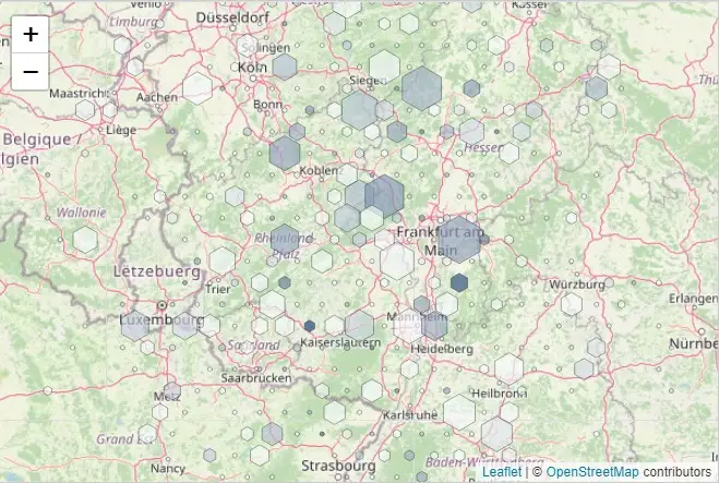 Leaflet hexbins