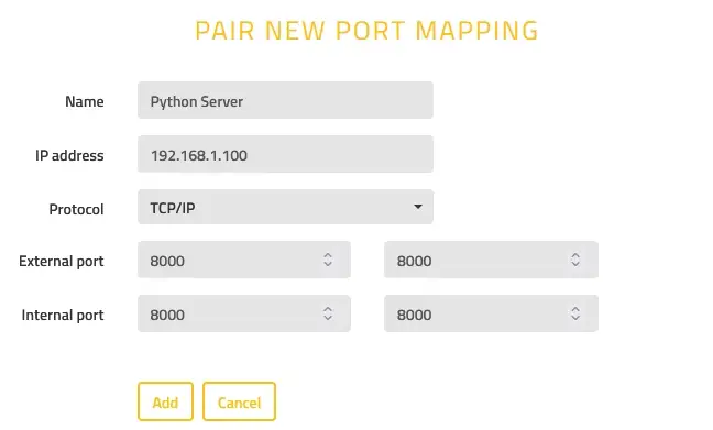 Port forwarding Port forwarding