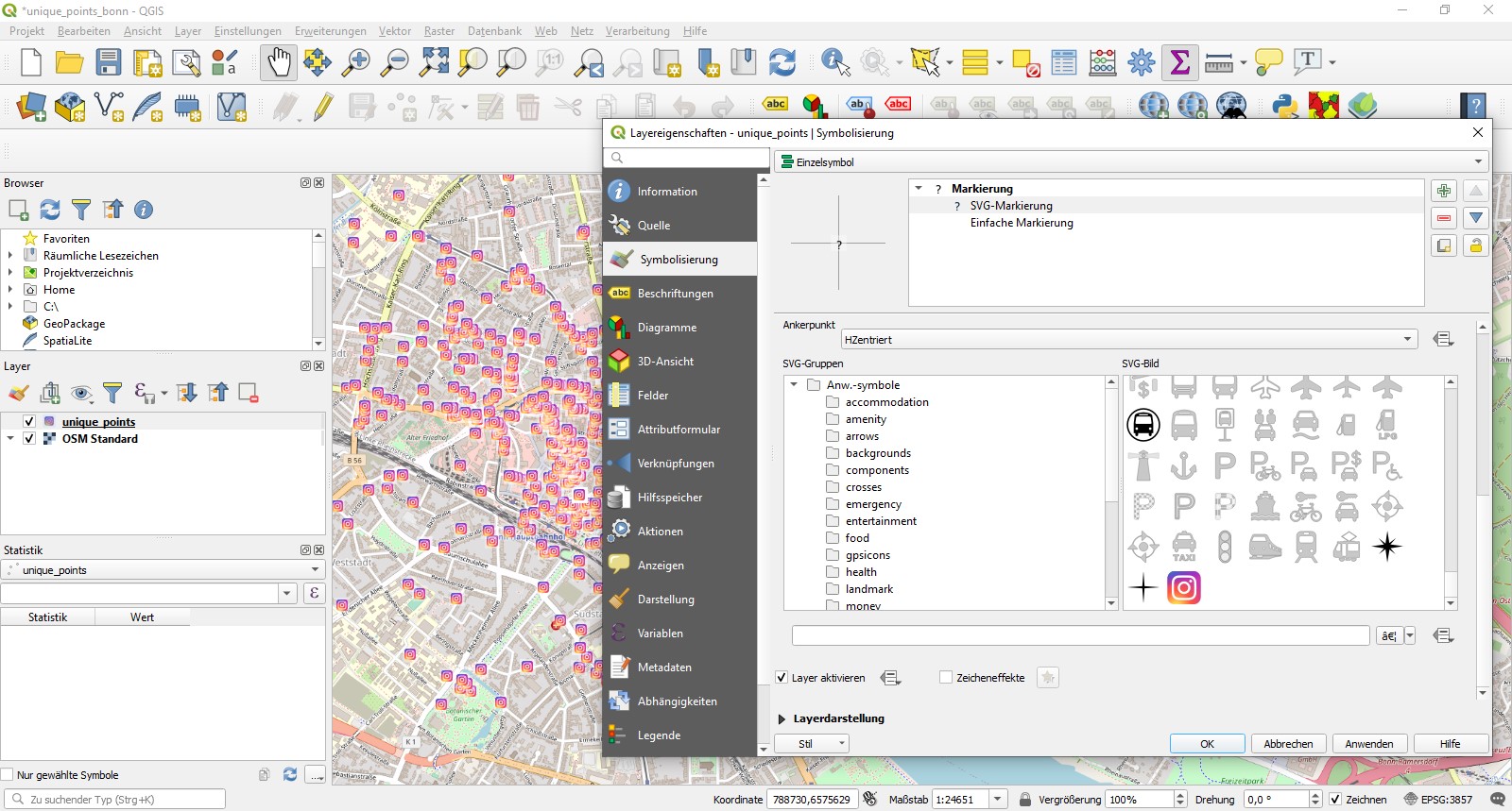 Using custom SVG-Markers in QGIS